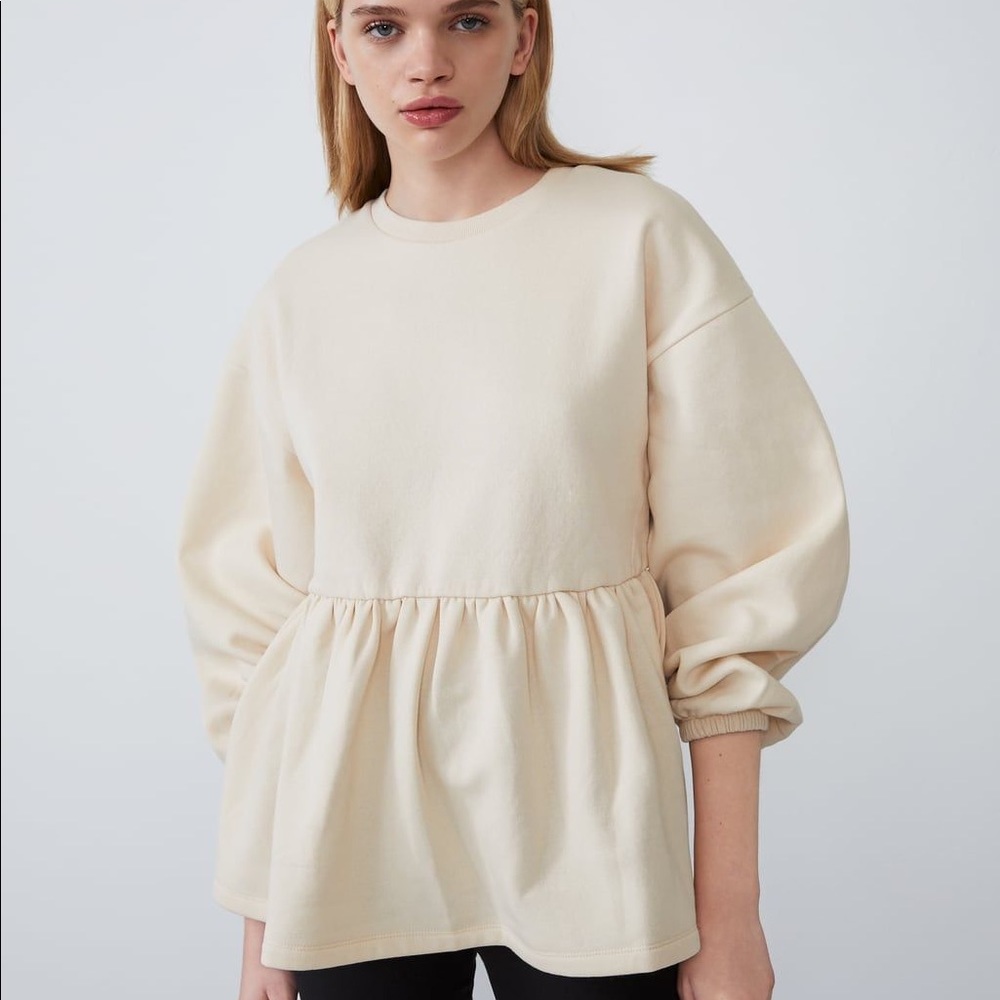 Zara Oversized Peplum Sweatshirt Size Small